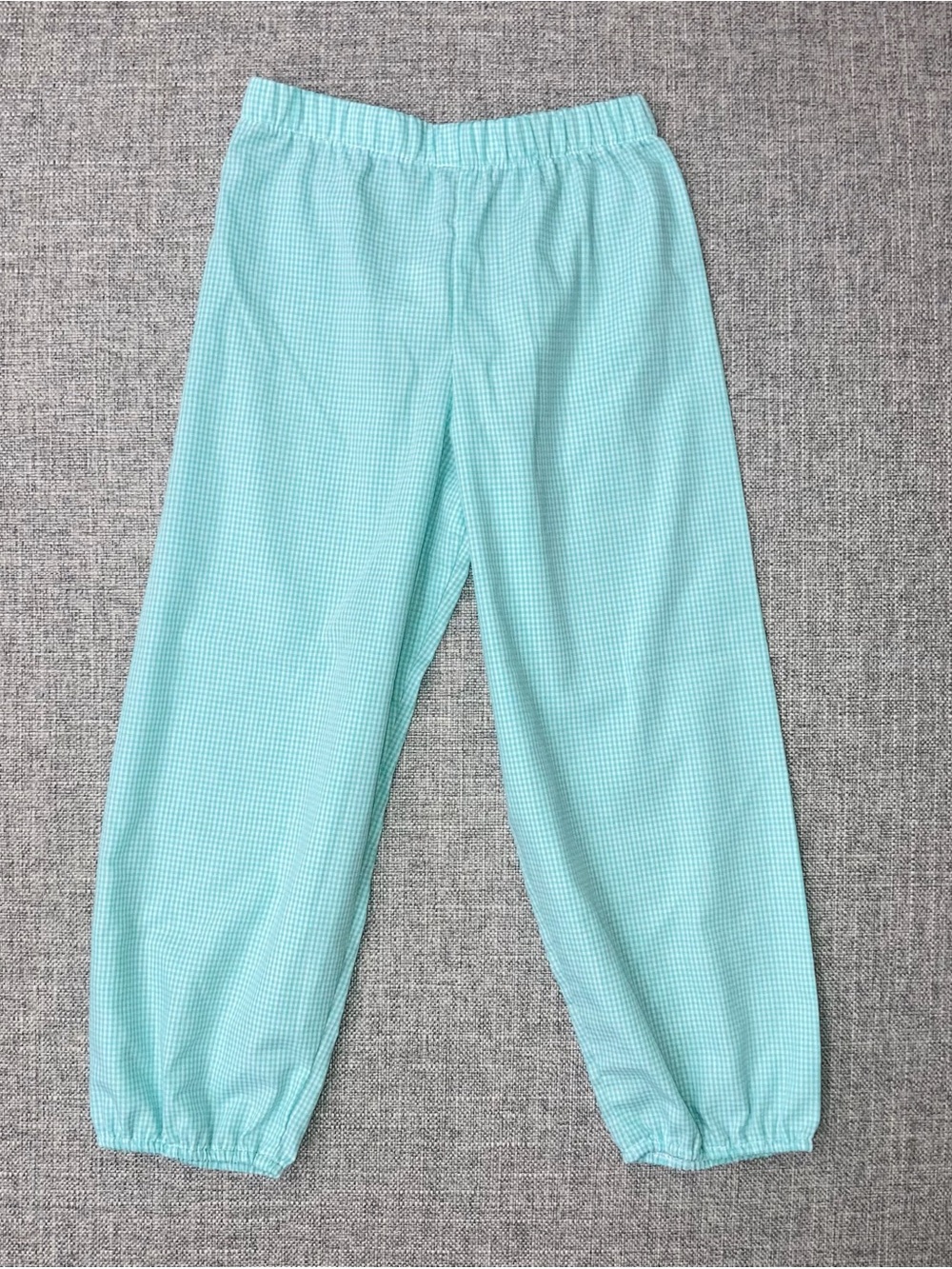 No label 4T aqua micro check boutique pants EUC